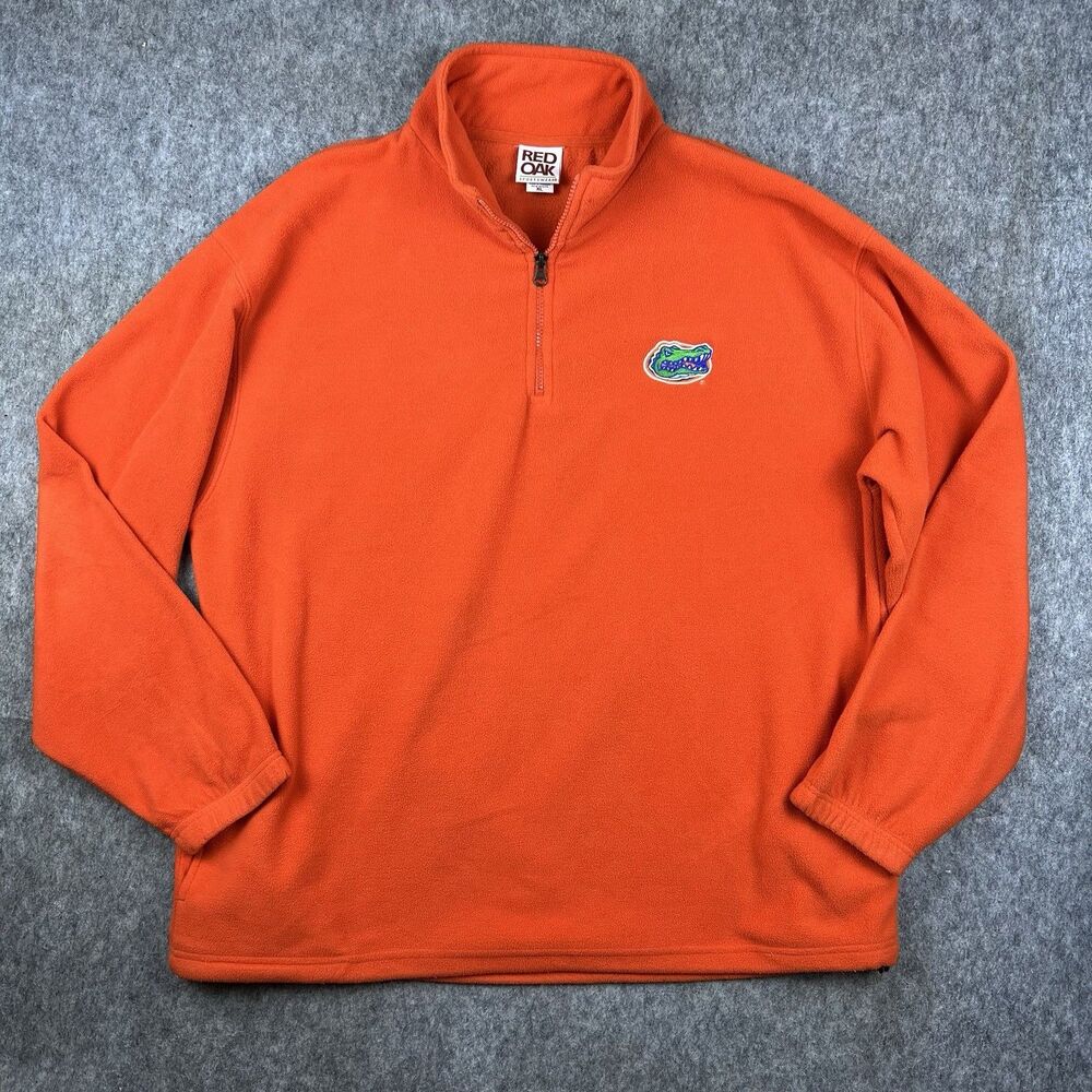 Vtg Red Oak Men's 1/4 Zip Sweatshirt University of Florida Gators Fleece Size XL